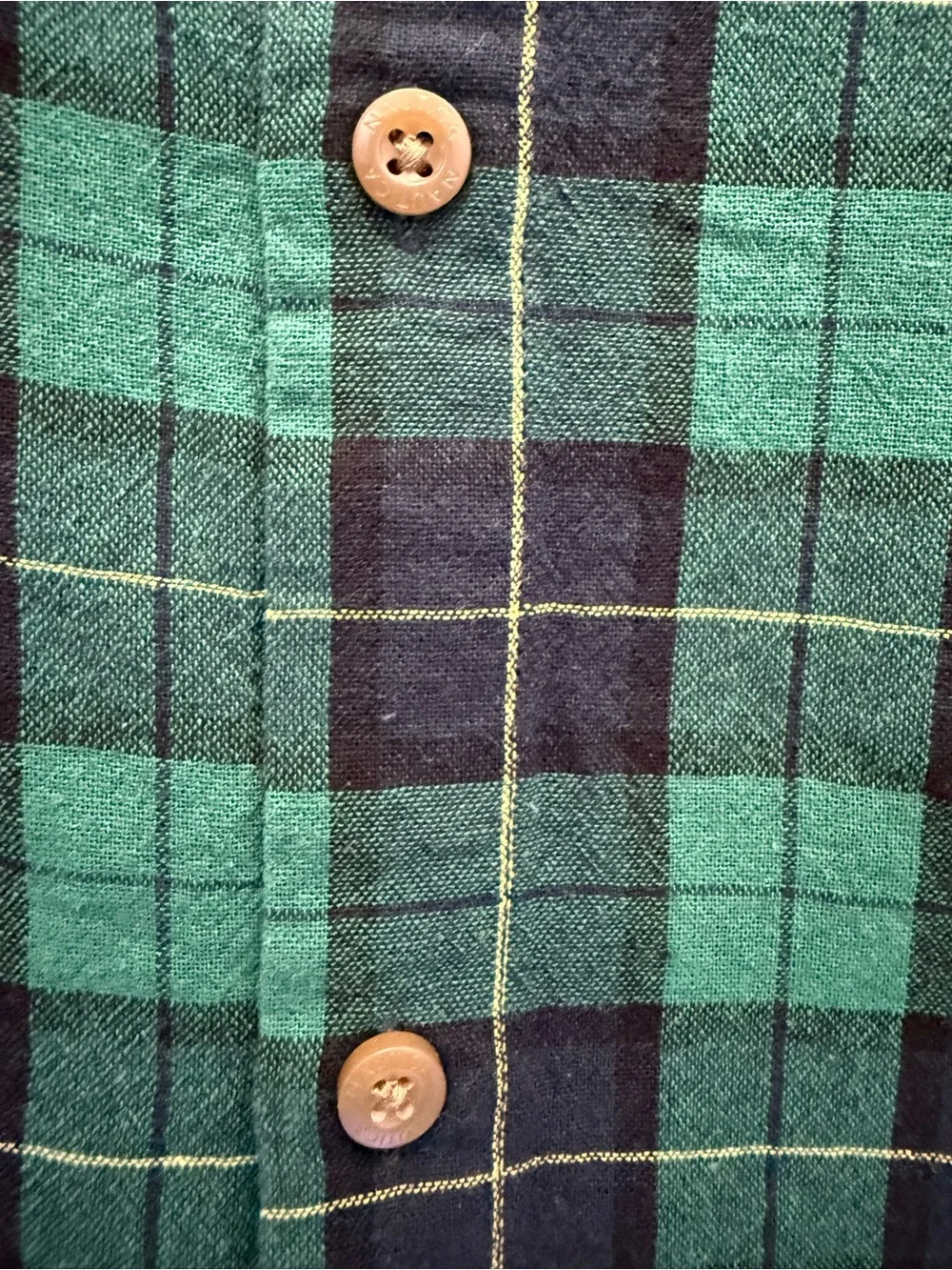 Nautica Boys Green, Blue, and Black Plaid Button-Down Shirt set